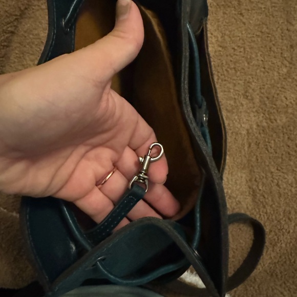 Patricia Nash Tooled Leather Teal Leather Backpack with Fringe Detail - Picture 13 of 13